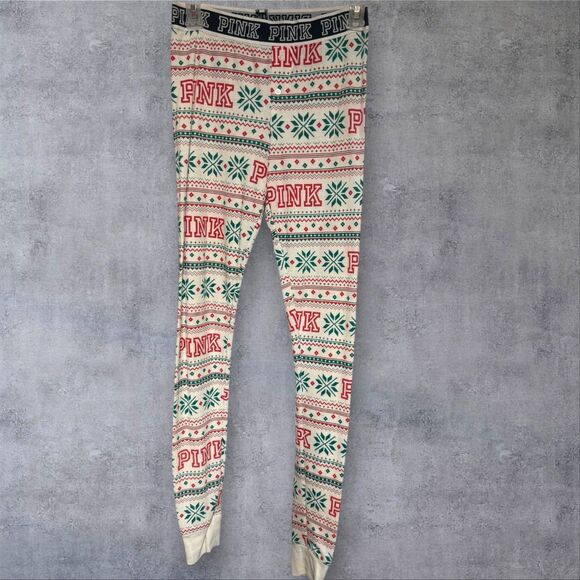 NWT Victoria’s Secret PINK Thermal Fair Isle Christmas Leggings Old Stock S/P - Picture 6 of 9